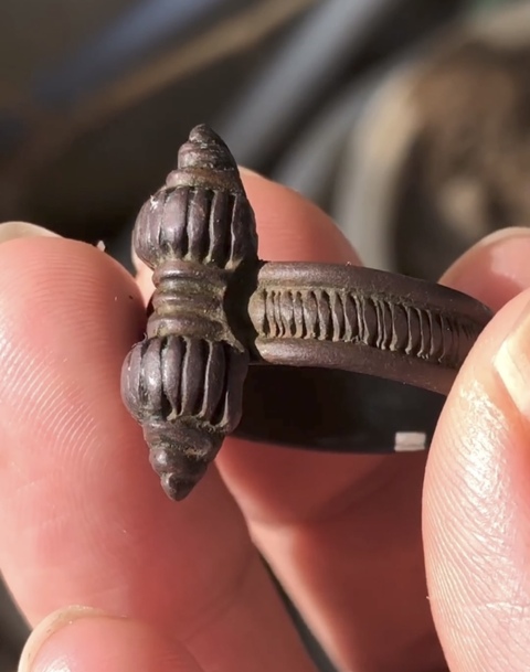 古玩銅器金剛杵戒真品鑒賞圖