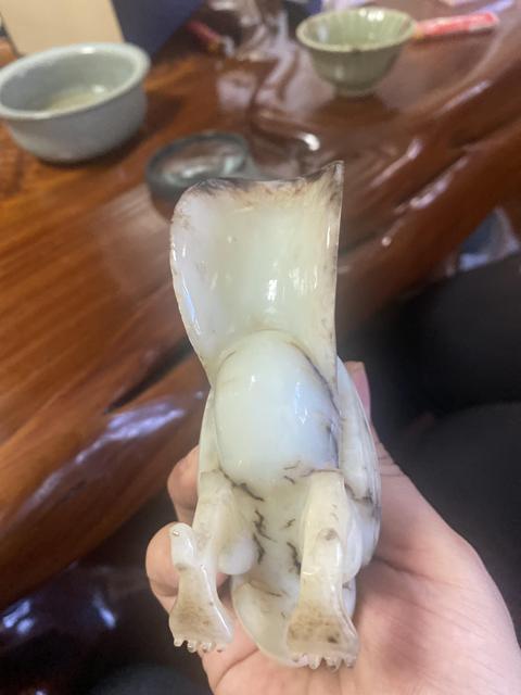 古玩玉器和田玉雕“仙人騎鳳”擺件真品鑒賞圖
