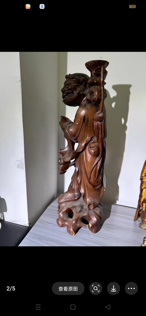 古玩雜項木雕人物造像真品鑒賞圖