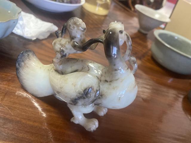 古玩玉器和田玉雕“仙人騎鳳”擺件真品鑒賞圖