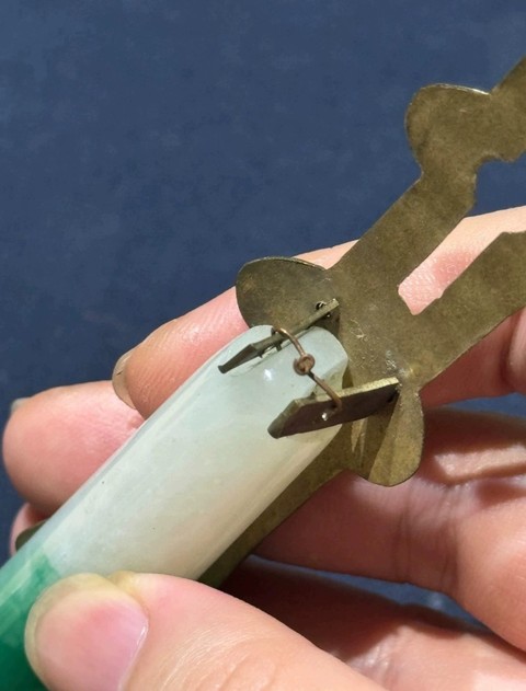 古玩玉器玻璃仿翡翠翎管真品鑒賞圖