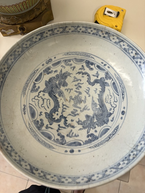 古玩陶瓷青花龍紋盤真品鑒賞圖