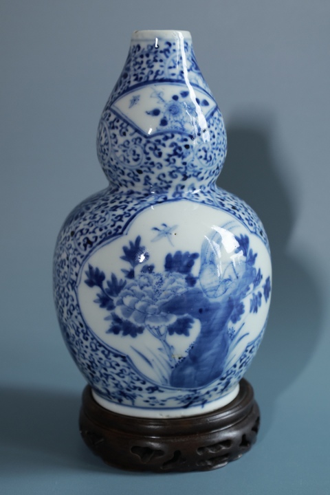 古玩陶瓷青花花鳥紋葫蘆瓶真品鑒賞圖
