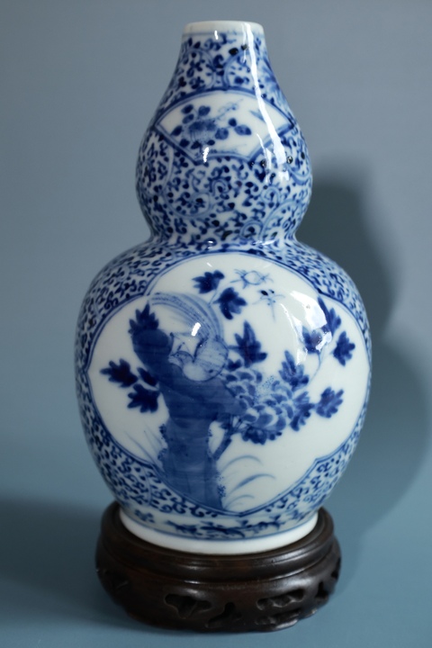 古玩陶瓷青花花鳥紋葫蘆瓶真品鑒賞圖