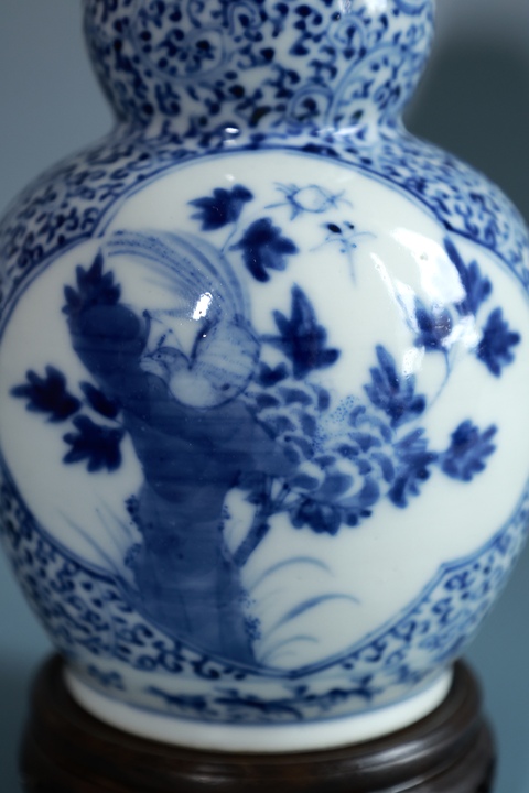 古玩陶瓷青花花鳥紋葫蘆瓶真品鑒賞圖