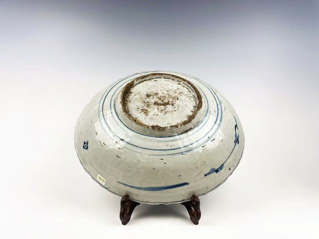 古玩陶瓷明萬歷·青花飛鳴宿食深腹大盤拍賣,當前價格999元
