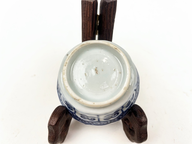 古玩陶瓷清康熙·青花靈芝紋花口杯拍賣，當前價格88元