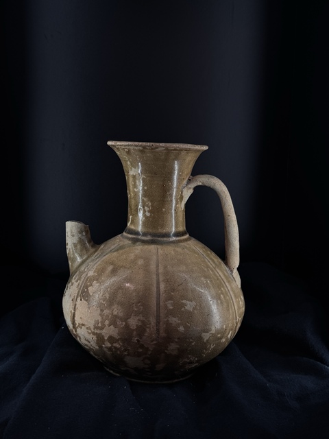 古玩陶瓷青釉瓜棱執壺真品鑒賞圖