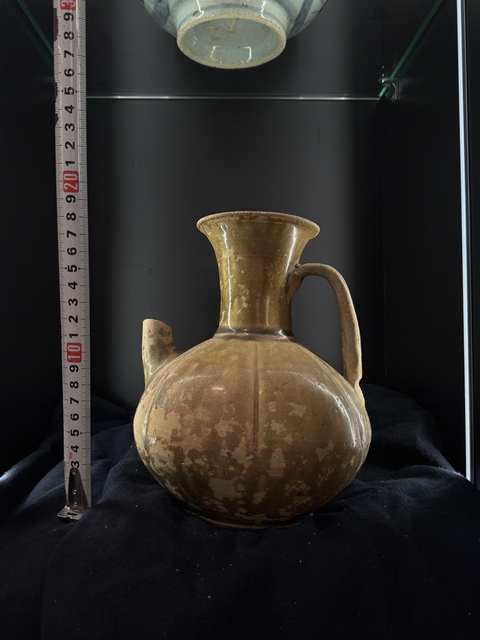 古玩陶瓷青釉瓜棱執壺真品鑒賞圖