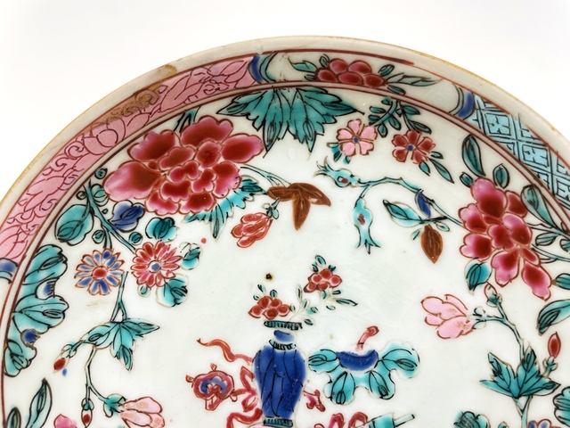 古玩陶瓷清雍正·粉彩博古花卉盤真品鑒賞圖