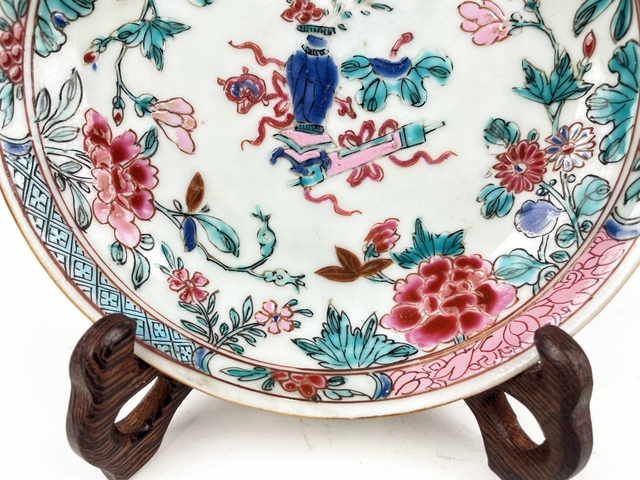 古玩陶瓷清雍正·粉彩博古花卉盤真品鑒賞圖