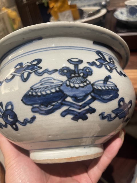 古玩陶瓷博古圖青花香爐真品鑒賞圖