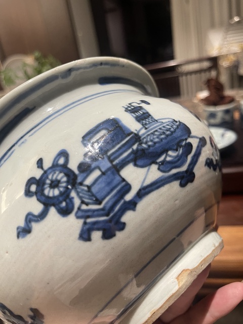 古玩陶瓷博古圖青花香爐真品鑒賞圖