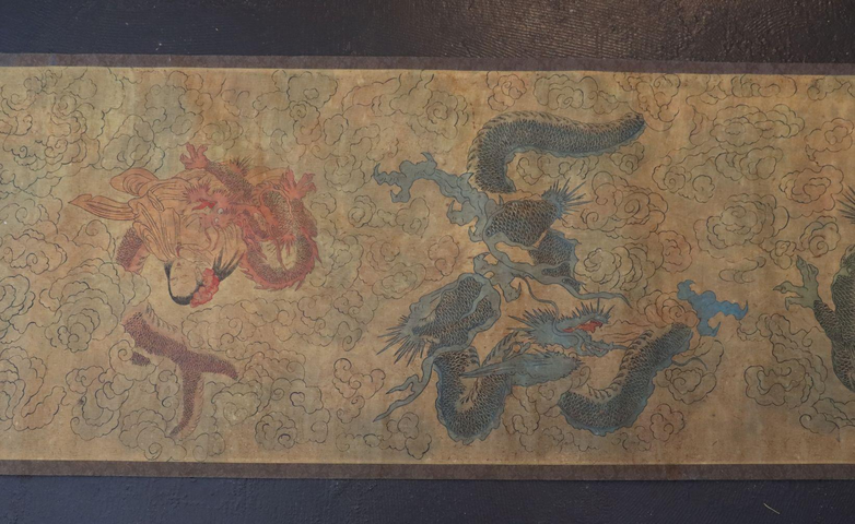 古玩字畫龍鳳呈祥圖真品鑒賞圖