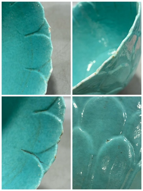 古玩陶瓷松石綠釉蓮花碗真品鑒賞圖