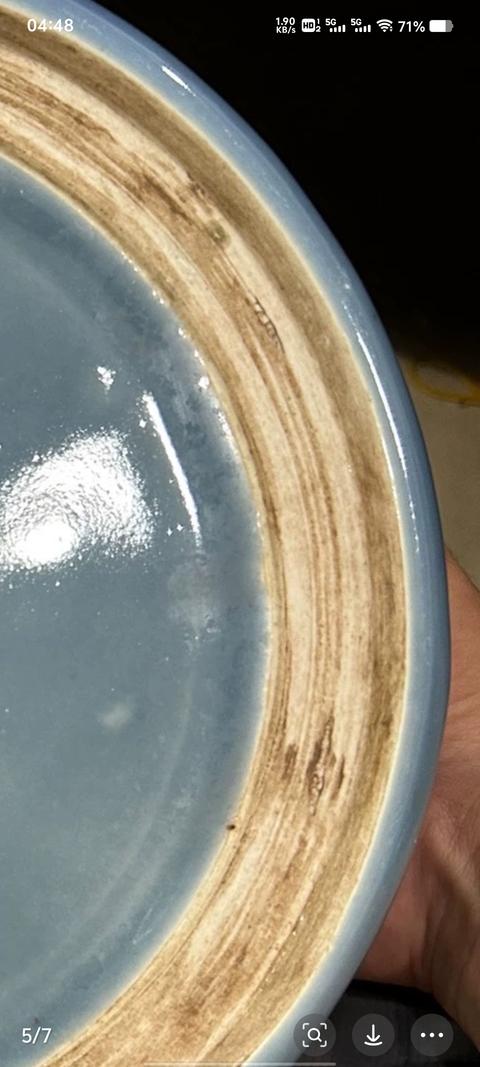 古玩陶瓷天藍釉水洗真品鑒賞圖