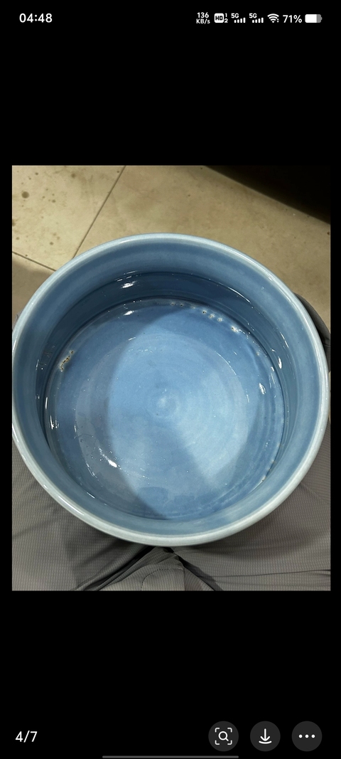 古玩陶瓷天藍釉水洗真品鑒賞圖