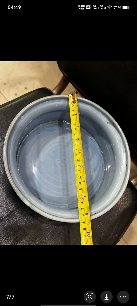 古玩陶瓷天藍釉水洗真品鑒賞圖