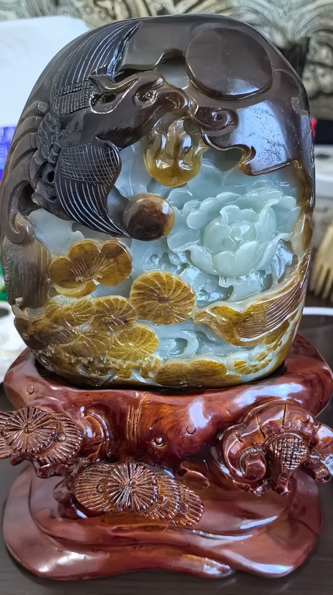古玩玉器和田玉雕“花鳥”擺件拍賣，當前價格880000元