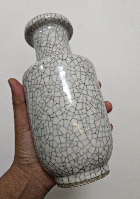 古玩陶瓷哥釉棒槌瓶真品鑒賞圖