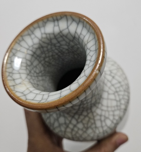 古玩陶瓷哥釉棒槌瓶真品鑒賞圖