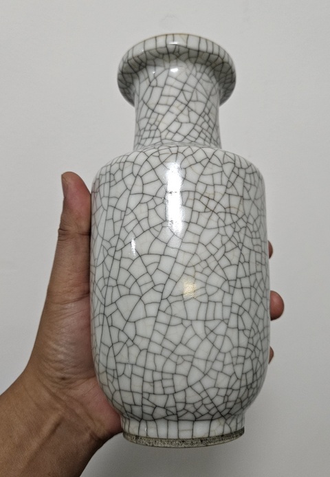 古玩陶瓷哥釉棒槌瓶真品鑒賞圖