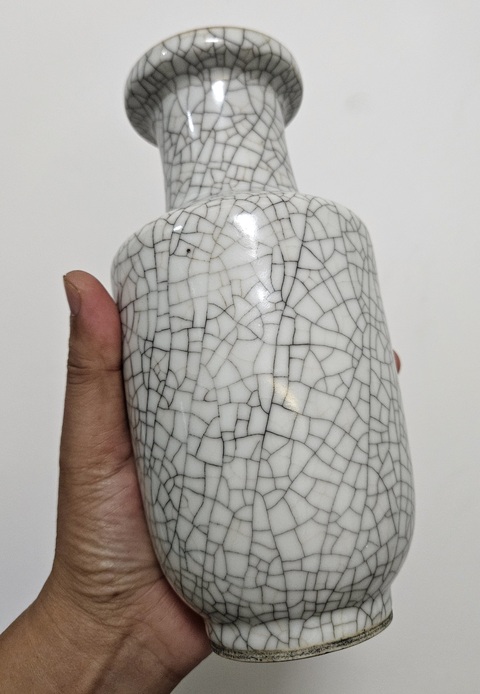 古玩陶瓷哥釉棒槌瓶真品鑒賞圖