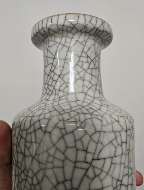 古玩陶瓷哥釉棒槌瓶真品鑒賞圖