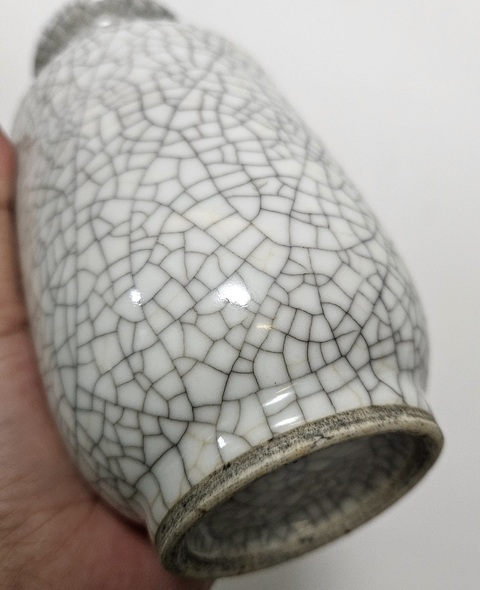 古玩陶瓷哥釉棒槌瓶真品鑒賞圖