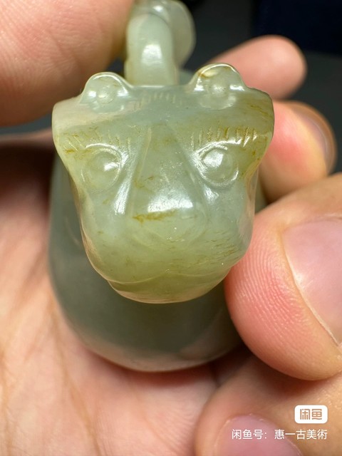 古玩玉器天然和田玉雕件真品鑒賞圖