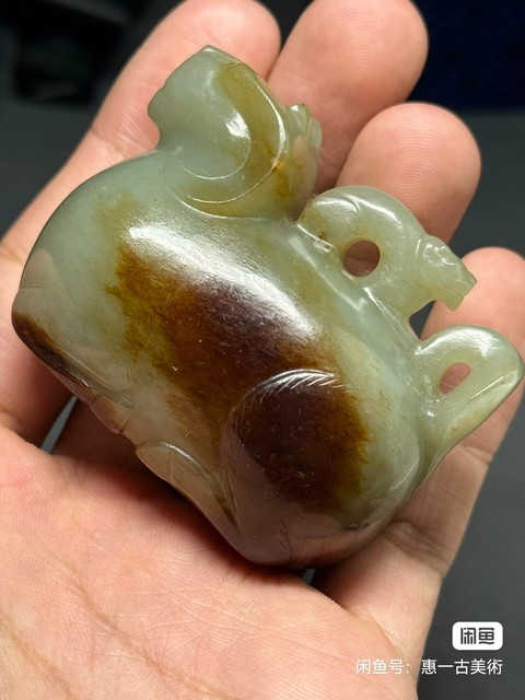 古玩玉器天然和田玉雕件真品鑒賞圖