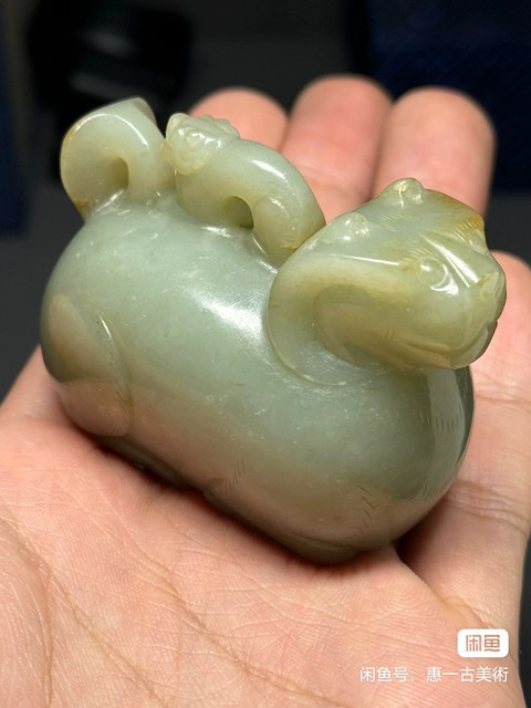 古玩玉器天然和田玉雕件真品鑒賞圖