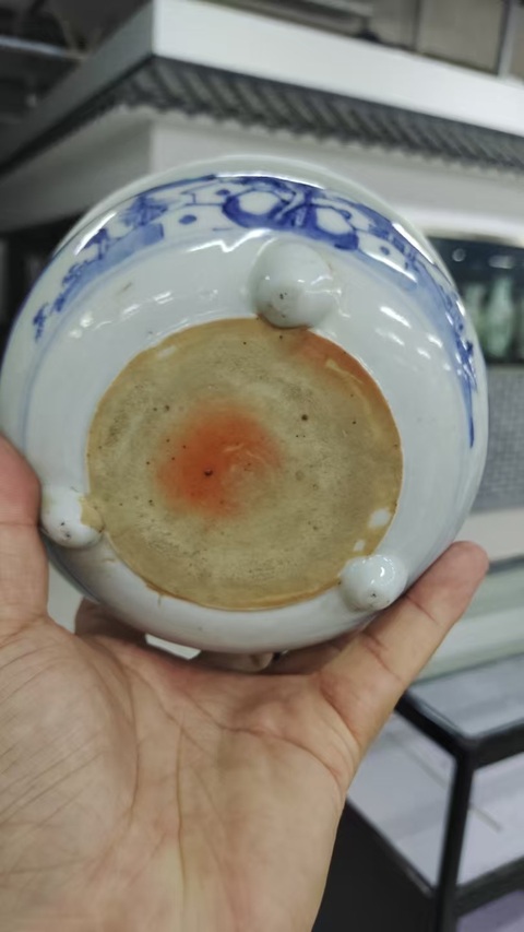 古玩陶瓷德化窯青花香爐真品鑒賞圖
