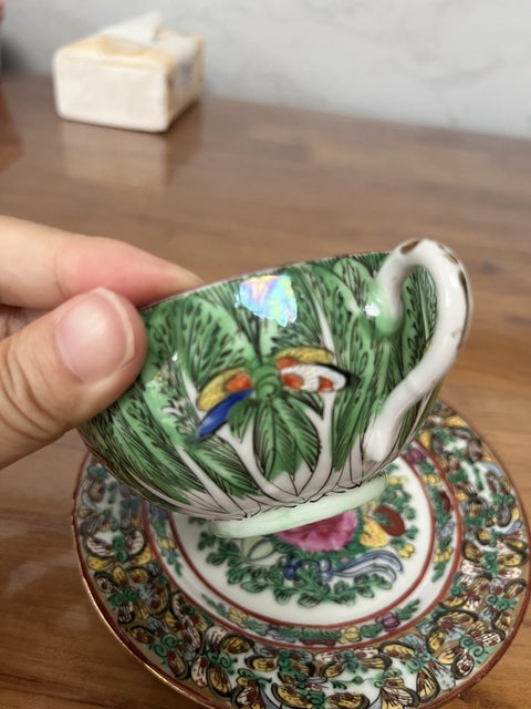 古玩陶瓷廣彩盤真品鑒賞圖