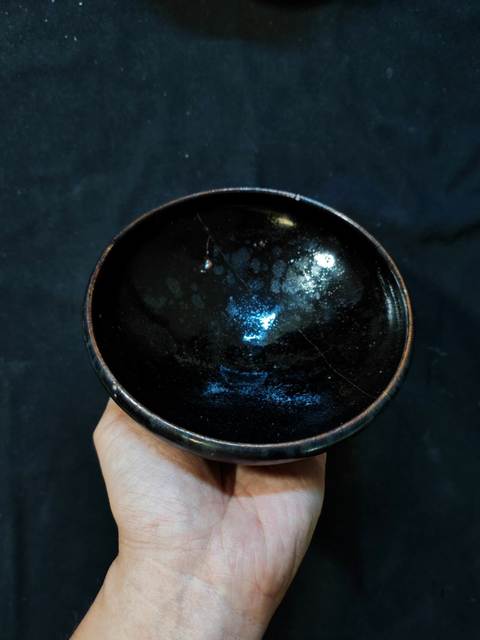 古玩陶瓷元代黑釉碗真品鑒賞圖