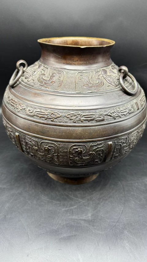 古玩銅器銅尊真品鑒賞圖