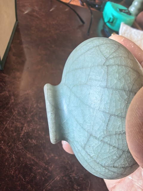 古玩陶瓷龍泉青瓷水盂真品鑒賞圖