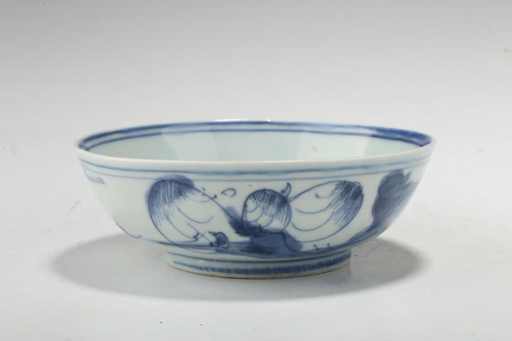 古玩陶瓷明晚·青花山水人物紋洗真品鑒賞圖