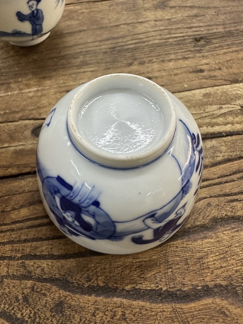 古玩陶瓷清晚期人物主人杯真品鑒賞圖