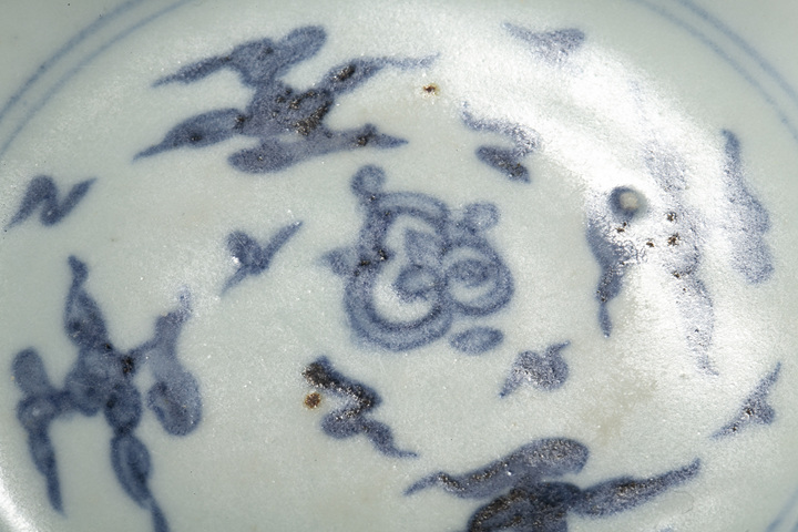 古玩陶瓷明中·青花壬字云紋臥足洗拍賣，當前價格666元