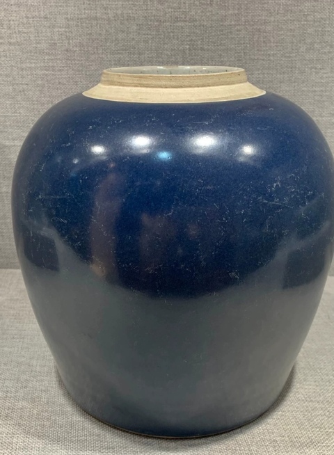 古玩陶瓷霽藍釉罐真品鑒賞圖