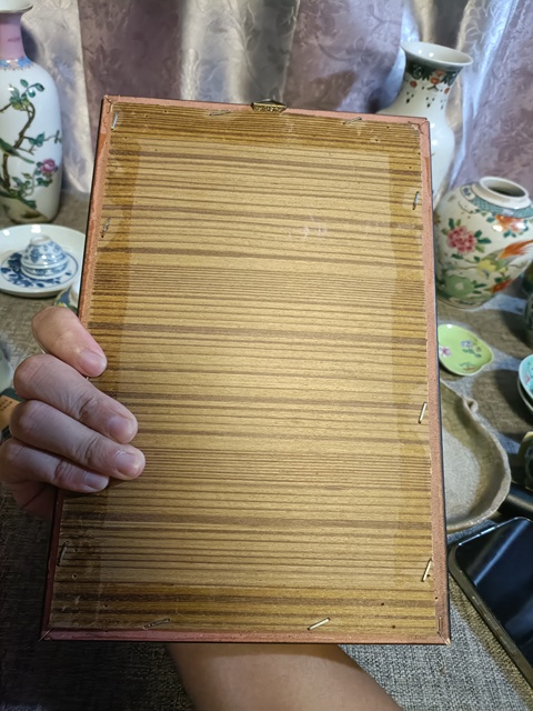 古玩陶瓷粉彩山水人物瓷板真品鑒賞圖