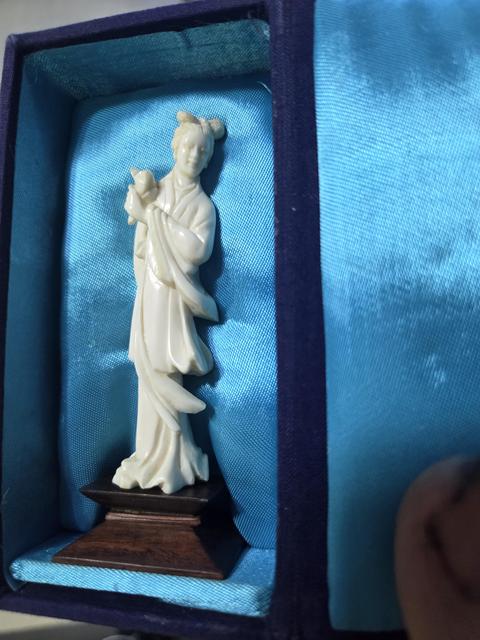 古玩雜項牙雕仙女真品鑒賞圖