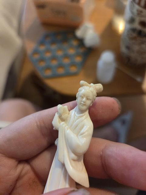 古玩雜項牙雕仙女真品鑒賞圖