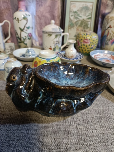 古玩陶瓷鈞釉水洗真品鑒賞圖
