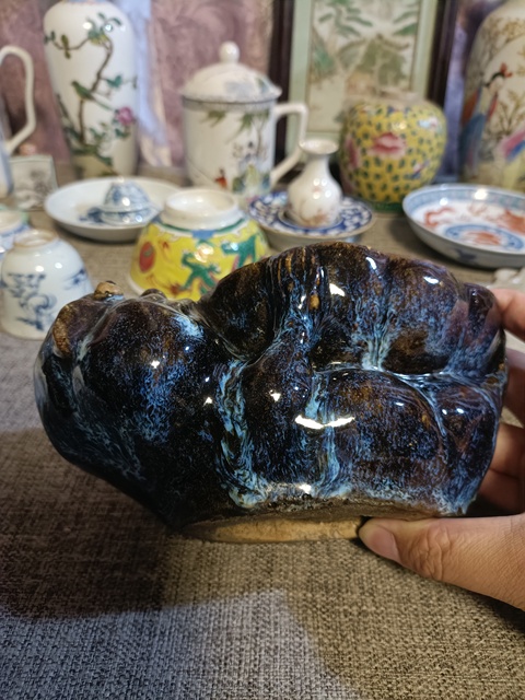 古玩陶瓷鈞釉水洗真品鑒賞圖