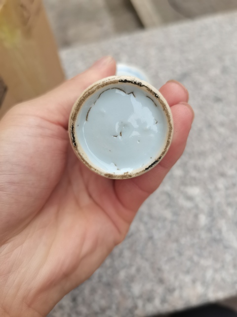 古玩陶瓷康熙青花小花觚真品鑒賞圖