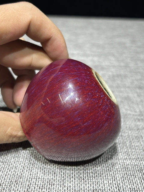 古玩陶瓷鈞紅窯變釉水盂真品鑒賞圖