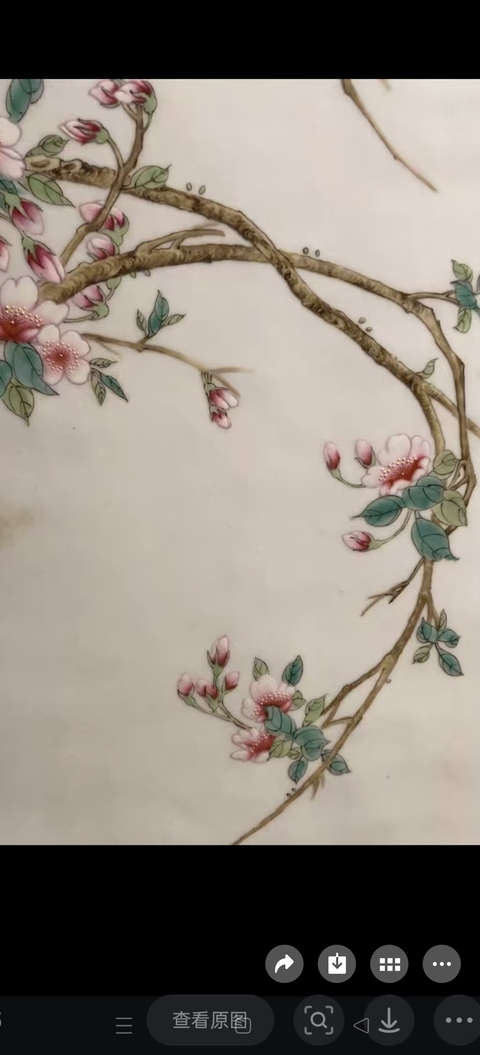 古玩陶瓷花鳥(niǎo)紋瓷板畫(huà)真品鑒賞圖