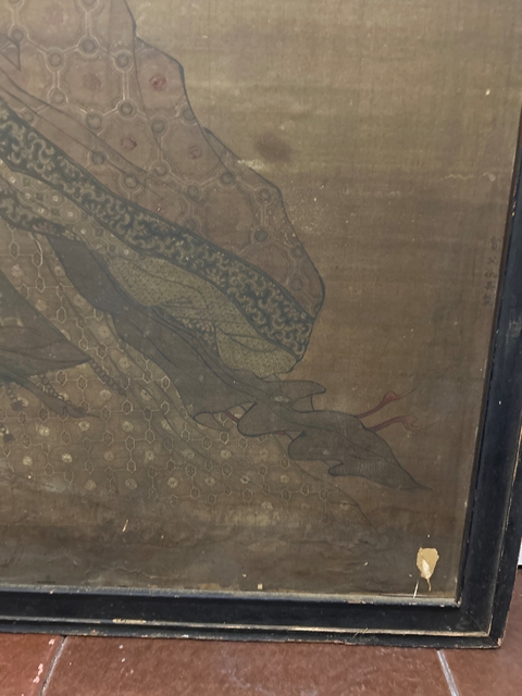 古玩字畫仇英款仕女真品鑒賞圖
